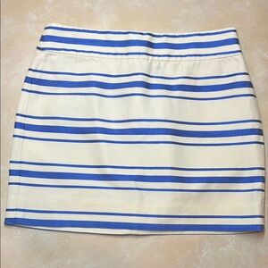 J. Crew Metallic Multi Stripe Mini Skirt 65837, Blue,  Mini Pencil Skirt, size 2